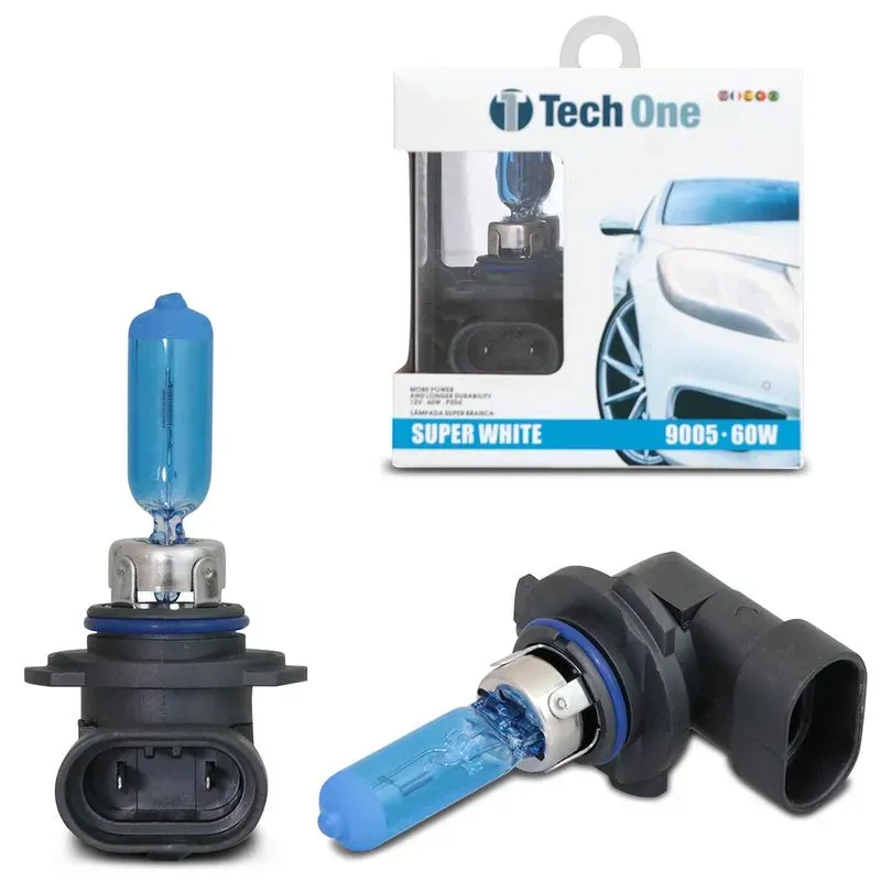 Par Lâmpada Automotiva Halógena Super Branca H1 H3 H4 H7 H11 HB3 9005 HB4 9006 8500K 55/60/51W 12V