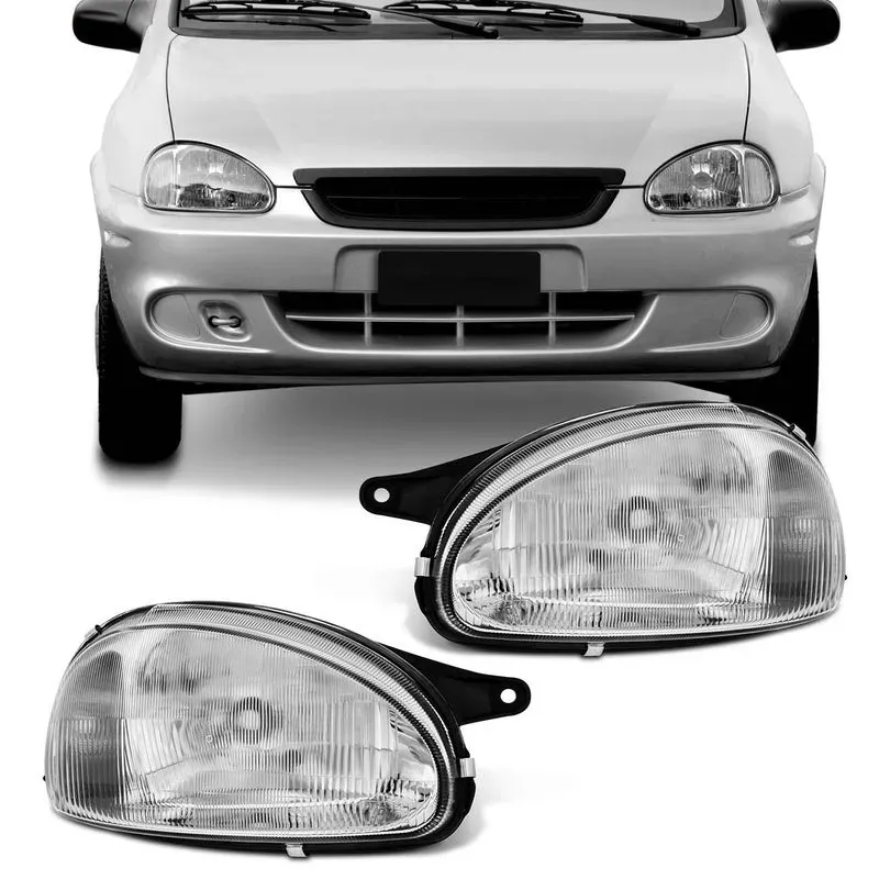 Farol Corsa Wagon Sedan Hatch Wind 94 a 05 Pick-up 95 a 04 Classic 03 a 10 Máscara Cromada
