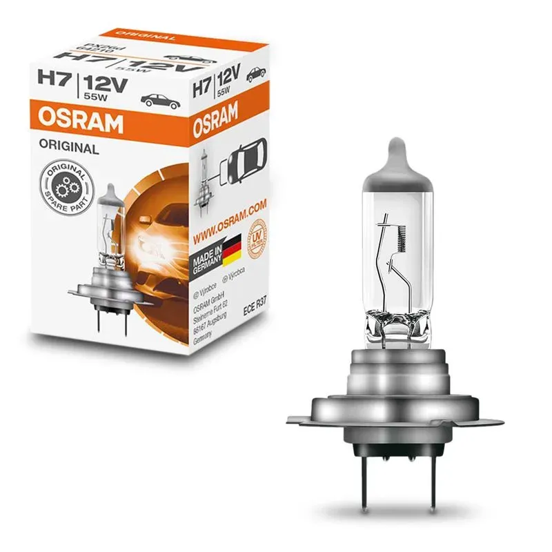 Lâmpada Osram Halógena H7 Standard Original Line 3200K 55W 12V Farol Carro